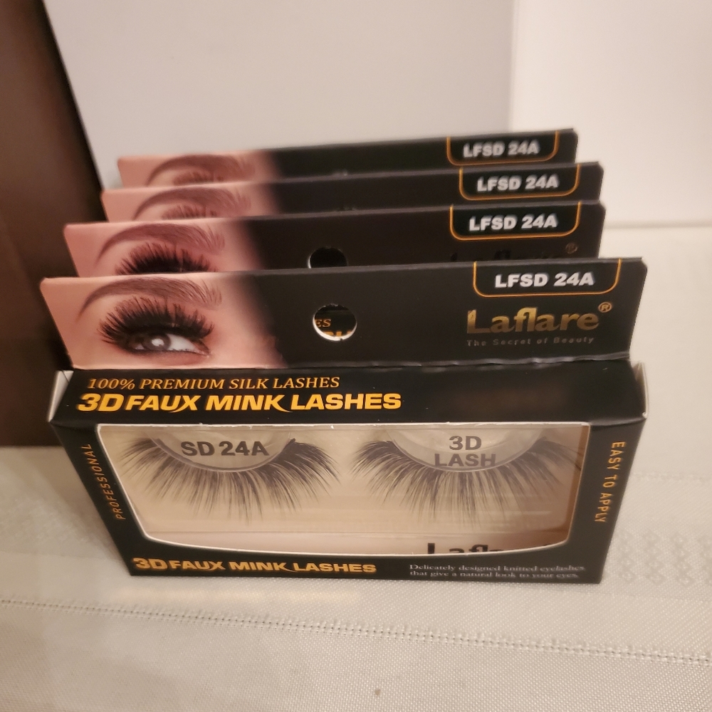 🆕 4PCS / LAFLARE 3D FAUX MINK LASHES LFSD 24A